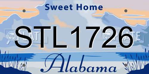 STL1726 Alabama License Plate
