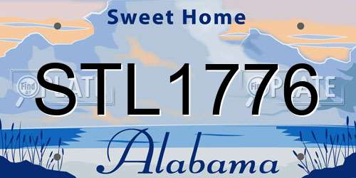 STL1776 Alabama License Plate