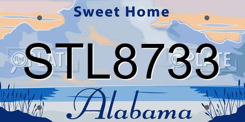 STL8733 Alabama License Plate