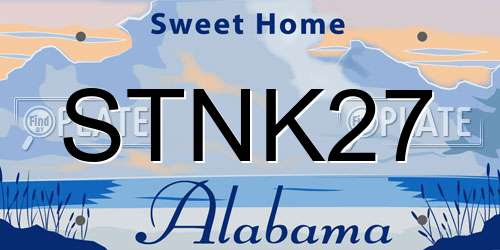 STNK27 Alabama License Plate