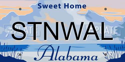 STNWAL Alabama License Plate
