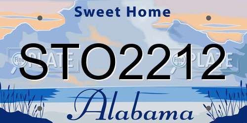 STO2212 Alabama License Plate