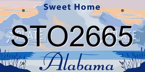 STO2665 Alabama License Plate