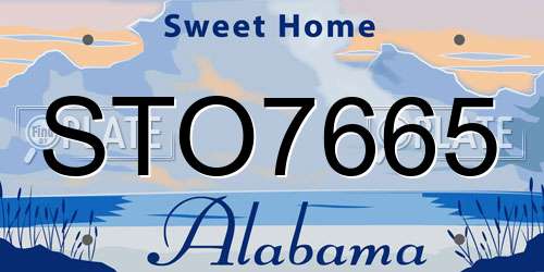 STO7665 Alabama License Plate