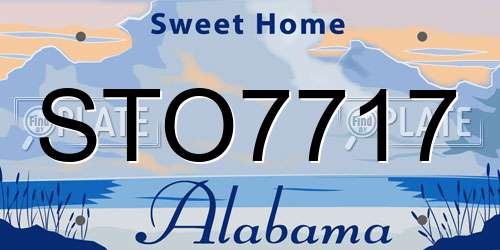 STO7717 Alabama License Plate