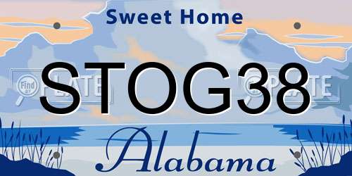 STOG38 Alabama License Plate