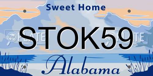 STOK59 Alabama License Plate
