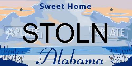 STOLN Alabama License Plate