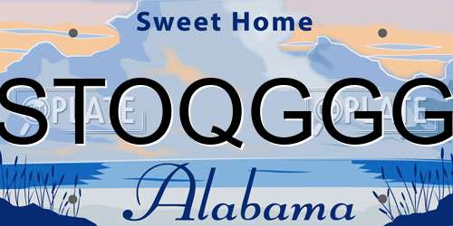 STOQGGG Alabama License Plate