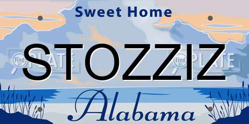 STOZZIZ Alabama License Plate