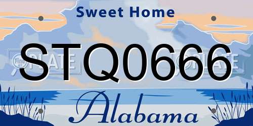 STQ0666 Alabama License Plate