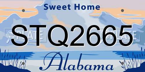 STQ2665 Alabama License Plate