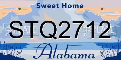 STQ2712 Alabama License Plate