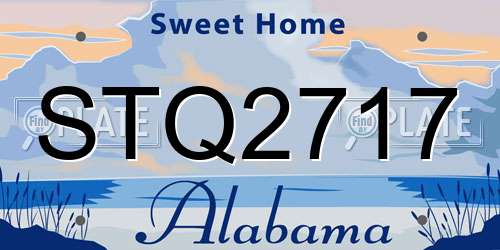 STQ2717 Alabama License Plate