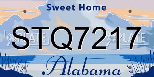 STQ7217 Alabama License Plate