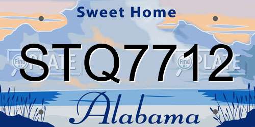 STQ7712 Alabama License Plate
