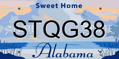 STQG38 Alabama License Plate