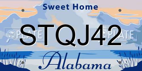 STQJ42 Alabama License Plate