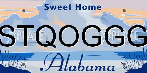 STQOGGG Alabama License Plate