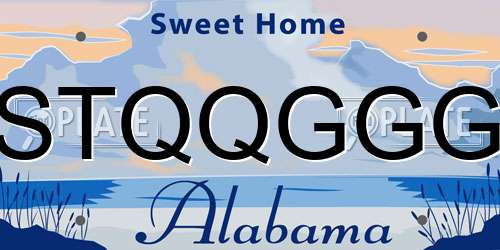 STQQGGG Alabama License Plate