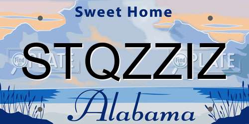 STQZZIZ Alabama License Plate