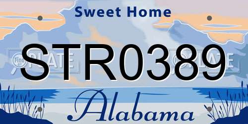 STR0389 Alabama License Plate