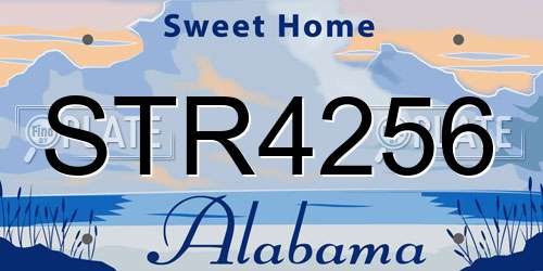 STR4256 Alabama License Plate