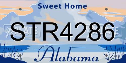 STR4286 Alabama License Plate