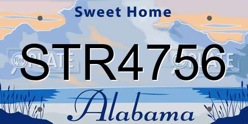 STR4756 Alabama License Plate