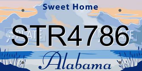STR4786 Alabama License Plate