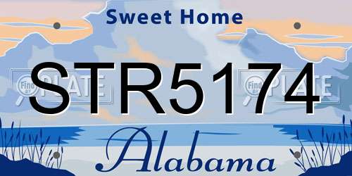 STR5174 Alabama License Plate