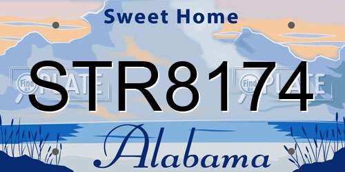 STR8174 Alabama License Plate