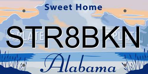 STR8BKN Alabama License Plate