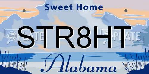 STR8HT Alabama License Plate