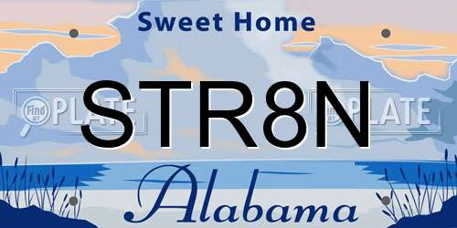 STR8N Alabama License Plate