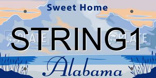 STRING1 Alabama License Plate