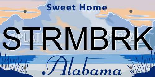 STRMBRK Alabama License Plate