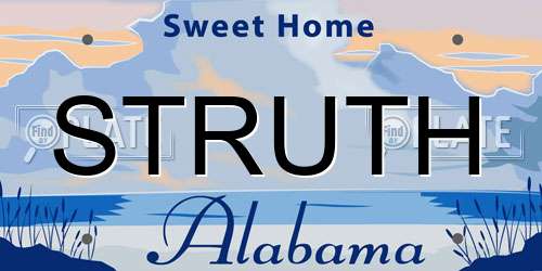 STRUTH Alabama License Plate