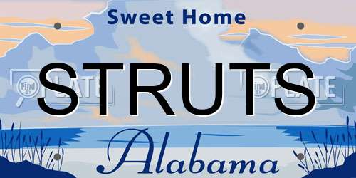 STRUTS Alabama License Plate