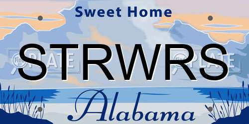 STRWRS Alabama License Plate