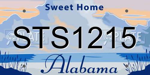 STS1215 Alabama License Plate