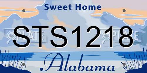 STS1218 Alabama License Plate