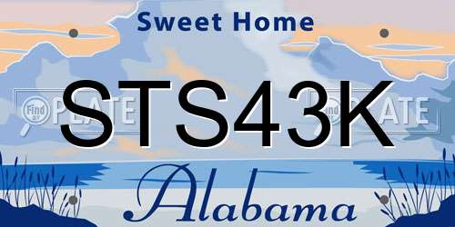 STS43K Alabama License Plate