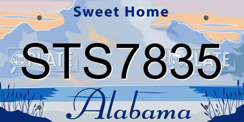 STS7835 Alabama License Plate