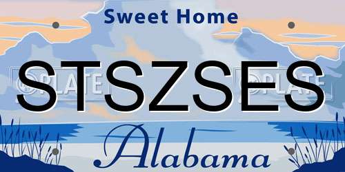STSZSES Alabama License Plate