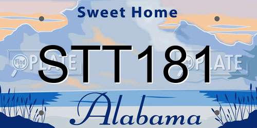 STT181 Alabama License Plate