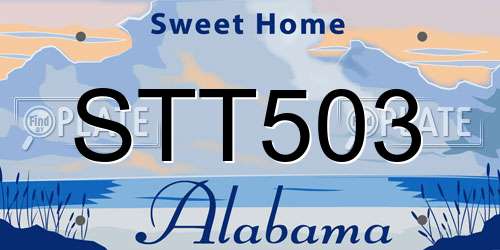 STT503 Alabama License Plate