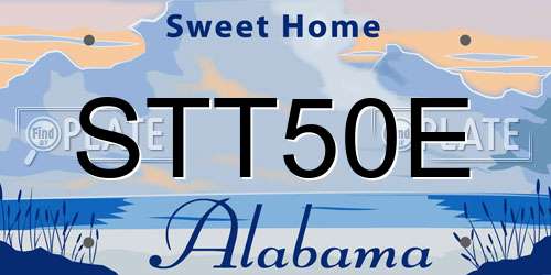 STT50E Alabama License Plate