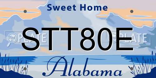 STT80E Alabama License Plate