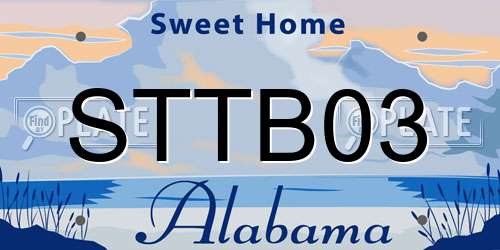 STTB03 Alabama License Plate